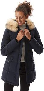 Molemsx Women's Navy XXL Winter Parka Jacket with Fur Trimmed Hood for Cold Weather Heavy Winter Coats For Women