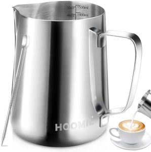 HOOMIL Milk Frothing Pitcher, 50oz, 304 Stainless Steel - Silver
