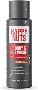 HAPPY NUTS Big Wood Body and Nut Wash - Moisturizing Men's Shower Gel, Bodywash with Deep Cleanse for Sensitive Skin - Men's Body Soap