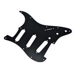 KAISH 11 Hole Metal Aluminum Anodized Modern Style ST/Strat SSS Pickguard Guitar Pick Guard Scratch Plate for USA/Mexico Stratocaster/Strat Black