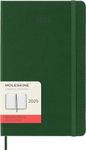 Moleskine Daily Planner, 12-Month Daily Agenda 2025, Hard Cover and Elastic Closure, Myrtle Green Color, Large Format 13x21 cm