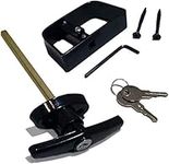 Shed Door T-Handle Lock Kit - Longer 5-1/2" Stem - Includes 2 Keys, 2 Screws, Allen Wrench, 5-1/2" Stem, Shed Lock, Barn Door Lock, Playhouse Lock & Chicken Coop Lock (Black)