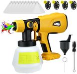 Electric Paint Sprayer System Cordless For Dewalt 20v With 1000 ml Container, 3 Spray Modes, 4 Brass Nozzles Paint Spray Gun For House, Paint, Walls, Fences, Furniture (Batteries Not Included)
