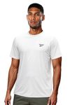 Reebok Men's White T-Shirt |Training | Motion Athletic Poly Tee | Round Neck | Regular Fit | Half Sleeve | 100% Polyester with Speedwick tech