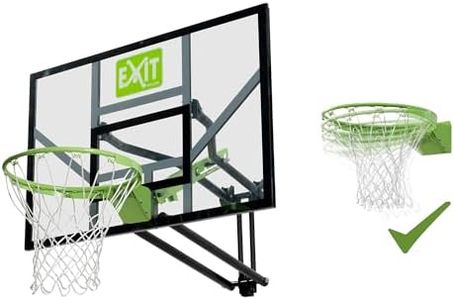 EXIT Toys Panneau de Basket Galaxy pour Montage Mural Dunkring - INCL. Dunkring, Filet et Matériel de Fixation - Panneau Réglable en 5 Hauteurs - pour Enfants et Adultes - Cadre Robuste - Vert/Noir