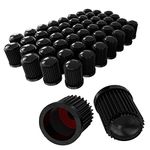 CK Auto 50 Pieces Tire Valve Stem Caps with O Rubber Ring Gasket, Plastic Universal Stem Covers for Cars, SUVs, Bike and Bicycle, Trucks, Motorcycles, Black