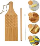 2-Sided 4 in 1 Combo Gnocchi Pasta Board Garganelli Board Gnocchi Stripper Spaghetti Macaroni Maker Bamboo Rolling Cavatelli Pasta Maker Pasta Board Gnocchi Roller with Cleaning Brush