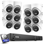 ANNKE 4K PoE Surveillance System, 16 Channel 12MP NVR with 4TB HDD and 12X 8MP Security IP Cameras, Person/Vehicle Detection, Remote Access, Colour Night Vision, CCTV Camera System for 24/7 Recording