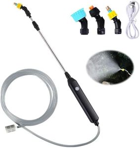 Lotvic Garden Sprayer, Battery Powered Sprayer, Electric Plant Sprayer Mister, Portable Garden Sprayer with 3 Nozzles and 3M Hose, Rechargeable Garden Sprayer for Yard Lawn Weeds Plants (5V)