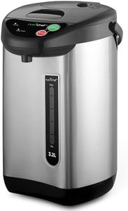 NutriChef Hot Water Urn Pot - Insulated Stainless Steel, Manual & Auto Dispense, Safety Lock Shutoff 3.38 QT- Auto Shut Off