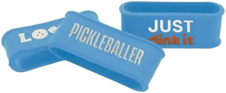 Pickleball Paddle Grip Band – Secures Grip Tape – Fits All Paddle Handles – Silicone Pickleball Paddle Bands with Embossed Design – Pickleball Gifts – Pickleball Grip Bands