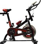 EVOLVE - Red Spin Bike Exercise Bike 10kg Flywheel with BLUETOOTH for FITNESS SMARTPHONE APPLICATION Home Gym Bicycle Cycling Cardio Training Indoor Heart Rate Monitor