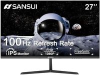 SANSUI Monitor 27 inch 100Hz IPS 1080P Computer Monitor HDMI VGA HDR Tilt Adjustable/VESA Compatible, for Game and Office (ES-27X3AL HDMI Cable Included)