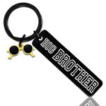 AOBIURV Big Brother Gift For Boy Keychain Gifts From Sister Cool Gifts For Brother Best Birthday Presents For Brothers Unique Keychain For Brother Gifts For Christmas Keyring Jewelry, Black, S