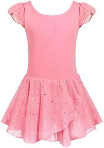 Arshiner Ballet Leotards for Girls Ballet Leotard with Skirt Flutter Sleeve Toddler Dance Outfits Pink 2-3T