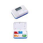 Smart Electronic 6 Compartment Pill Organizer Box with Alarm Reminder, Empty Pill Box, Travel Pill Organizer for Pocket Bag, Portable Daily Pill Container