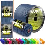 TECEUM Paracord Type III 550 Blue Oil – 50 ft – 4mm – Tactical Rope MIL-SPEC – Outdoor para Cord – Camping Hiking Fishing Gear – EDC Parachute Cord – Strong Survival Rope 420 nw