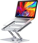 PLIXIO Adjustable Laptop Stand with 360° Rotating Base Tabletop Laptop Stand Ergonomic Foldable Portable Laptop Stand Holder Compatible for MacBook, HP, Dell, Lenovo & All Other Notebook (Sliver)