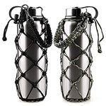 VSPORTS Paracord Net Bag Carrying Water Bottle Carrier Sling Sleeve Pouch with Handle for Hydro Flask Tumbler 18 24 32 40 oz Stainless Steel Plastic Insulated Bottle Holder Hang on Bag - 2 Pack