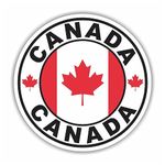 (2X) Canada Flag Circle Sticker Vinyl Decal For Car Truck SUV Window Tailgate Fender Bumper