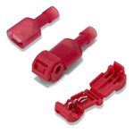 Rpi shop - 50 Pairs Self-Stripping T-Tap Electrical Connectors, Wire Connector Scotch Lock T Quick Splice Connector with Nylon Fully Insulated Male Quick Disconnects For Car Wiring (Red 22-18 AWG)