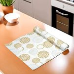 Kuber Industries Kitchen Drawer/Cabinet Shelf Mat|Flower Design With PVC Material|Adjustable Size 5 MTR Roll (Cream)-KUBMART03005, Polyvinyl Chloride