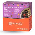 MiHeSo Mind Health Soul Overnight Oats (Assorted) 420G|Healthy Oatmeal Breakfast|Ideal For Weight Loss, Fitness|No Refined Sugar|High Protein, Calcium & Fibre|Gluten Free