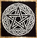 Altar Cloth Silver Celtic Pentagram Wiccan Wicca Alter Cloth Wall Hanging Tapestry by Indian Consigners 46x46 cm 18" Square…