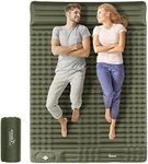 Relefree Sleeping Pad Camping Double Sleeping Pad 10CM Ultra Thick Inflatable Mattress with Pillow, Ultralight and Portable Backpacking Pad for Hiking, Traveling, Car Camping - 200*140CM (Army Green)