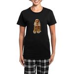 CafePress Cocker Spaniel Dog Women's Dark Pajamas Womens Novelty Cotton Pyjama Set, Comfortable PJ Sleepwear