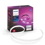 Philips Hue Lightstrip Plus (2m/6ft Base Kit with Plug), Works with Amazon Alexa, Apple Homekit and Google Assistant, Bluetooth Compatible, Single Color Effect