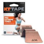 KT Tape Pro Extreme Therapeutic Elastic Kinesiology Sports Tape, 20 Pre Cut 10 inch Strips, 100% Synthetic Water Resistant Breathable, Pro & Olympic Choice, Warm-Up Walnut