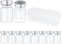 5ml Glass Vials for Injection, with Self Healing Injection Port, Transparent Sealed, Empty Vials for Injection (10, 5ml)