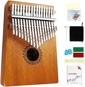 FLSEPAMB Kalimba 17 Key Thumb Piano with mahogany Wood Portable Mbira Finger Piano Gifts for Kids and piano Beginners Professional ( brown)