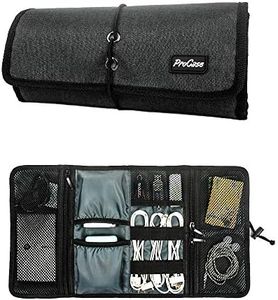 ProCase Travel Gear Organizer Electronics Accessories Bag, Small Gadget Carry Case Storage Bag Pouch for Charger USB Cables SD Memory Cards Earphone Flash Hard Drive -Black