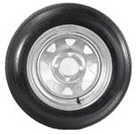 eCustomRim Trailer Tire On Rim 4.80-12 480-12 4.80X12 LRB 4 Lug Wheel Galvanized Spoke - 2 Year Warranty w/Free Roadside