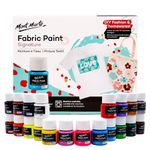 Mont Marte Signature Fabric Paint, 20pc x 20ml (0.7oz), Suitable for DIY Fashion and Homewares