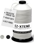 EZ-Xtend #138 Bonded Polyester Thread 100% American Made for Outdoor and Marine Fabric Sewing Applications, Awnings, Tarps, Canvas. for Heavy Duty and Industrial Sewing Machines (White, 8 oz)