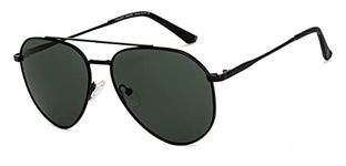 Vincent Chase By Lenskart | Black Grey Full Rim Pilot Branded Latest and Stylish Sunglasses | Polarized and 100% UV Protected | Men & Women | Large | VC S13110