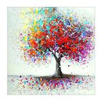 MXJSUA Diamond Painting Kits for Adults, Round Full Drill Diamond Painting Kits 5D DIY Diamond Painting by Number Kits Diamond Art Kits for Home Wall Decor Colorful Tree 12x12 Inch