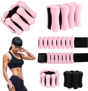 Wrist & Ankle Weights for Women, Adjustable Wearable Weights Silicone Wrist Bangles for Women, Adjustable Ankle Weights for Walking, Yoga, Dance, Barre,Gym-Pink-2lb