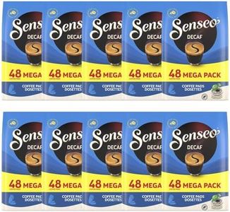 Senseo Decaf Coffee Pods – 480 Count (10 Packs of 48) – Medium Roast with Smooth & Balanced Flavor and Rich Crema – Caffeine-Free Single-Serve Coffee Pads Compatible with Senseo & PeleCom Machines