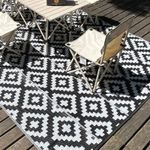 Large Plastic Outdoor Rug, 182cm*274cm Outdoor Straw Rug Floor Mat,Waterproof Outdoor Balcony Rug Also Used for RV Patio Backyard Deck Picnic Beach Trailer Camping (Off-White)