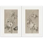 noskisy Set Of 2 Retro Muted Neutral Flower Posters Antique Tan Still Life Classical Art Black And White Flowers Plant Floral Sketch Prints For Home Bedroom Dorm Office Wall Decor 12x16in Unframed