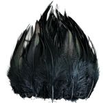 120pcs 5-7" Black Feathers for Crafts，Saddle Hackle Feather，Rooster Feathers Bulk for Wedding Home Party, Dream Catcher Supplies and DIY Crafts(Black)