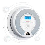 X-Sense Wireless Interlinked Combination Smoke and Carbon Monoxide Alarm, Smoke Alarm for Home with LCD Display & 10-Year Battery, Link+ Series, SC07-W, 1-Pack