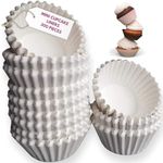 White Mini Cupcake Liners - 300-Pack - Mini Cups Sized Paper Cupcake Wrappers - Fits Perfectly Any Mini Muffin Baking Pan - Cup Cake Liner for Cupcakes, Muffins, Keto Fat Bombs & Mini Cheesecakes