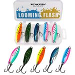 THKFISH Fishing Lures Fishing Spoons Trout Lures Saltwater Spoon Lures Casting Spoon for Trout Bass Pike Walleye Color A, 1/4oz-5pcs