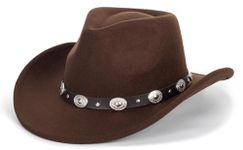 Vikodah Kids Wide Brim Western Cowboy Cowgirl Hat - Boys Girls Felt Fedora Hats for 2-6 Years