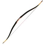 Traditional Recurve Bow Handmade Longbow 30-50lbs Mongolian Archery Longbow Wooden Hunting Bow Fit for Right and Left Hand Adult Archery Bows (40)